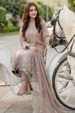 WADA BEST CHIKENKARI EMBROIDERED SLUB LAWN 3PC SUIT