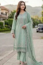 WADA BEST CHIKENKARI EMBROIDERED SLUB LAWN 3PC SUIT