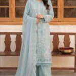 ZAREHA BEST SEMI-STITCHED LUXURY EMBROIDERED CHIFFON 3PC SUIT