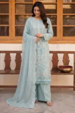 ZAREHA BEST SEMI-STITCHED LUXURY EMBROIDERED CHIFFON 3PC SUIT