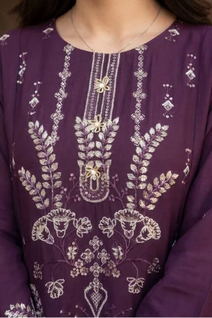 ZAREHA BEST SEMI-STITCHED LUXURY EMBROIDERED CHIFFON 3PC SUIT