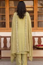 ZAREHA BEST SEMI-STITCHED LUXURY EMBROIDERED CHIFFON 3PC SUIT