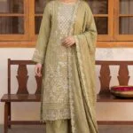 ZAREHA BEST SEMI-STITCHED LUXURY EMBROIDERED CHIFFON 3PC SUIT