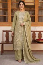 ZAREHA BEST SEMI-STITCHED LUXURY EMBROIDERED CHIFFON 3PC SUIT