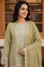 ZAREHA BEST SEMI-STITCHED LUXURY EMBROIDERED CHIFFON 3PC SUIT