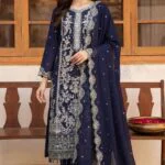 ZAREHA BEST SEMI-STITCHED LUXURY EMBROIDERED CHIFFON 3PC SUIT