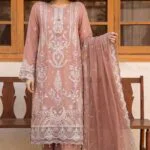 ZAREHA BEST SEMI-STITCHED LUXURY EMBROIDERED CHIFFON 3PC SUIT