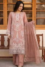 ZAREHA BEST SEMI-STITCHED LUXURY EMBROIDERED CHIFFON 3PC SUIT