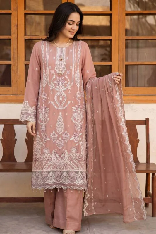 ZAREHA BEST SEMI-STITCHED LUXURY EMBROIDERED CHIFFON 3PC SUIT